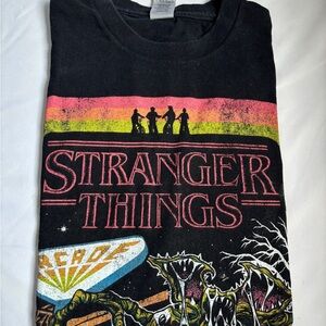 UNISEX Stranger Things Black Short Sleeve Tee with Graphic